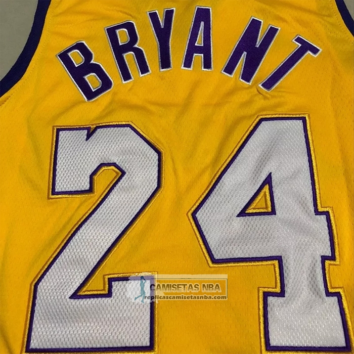 Camiseta Los Angeles Lakers Kobe Bryant NO 24 Mitchell & Ness 2008-09 Amarillo